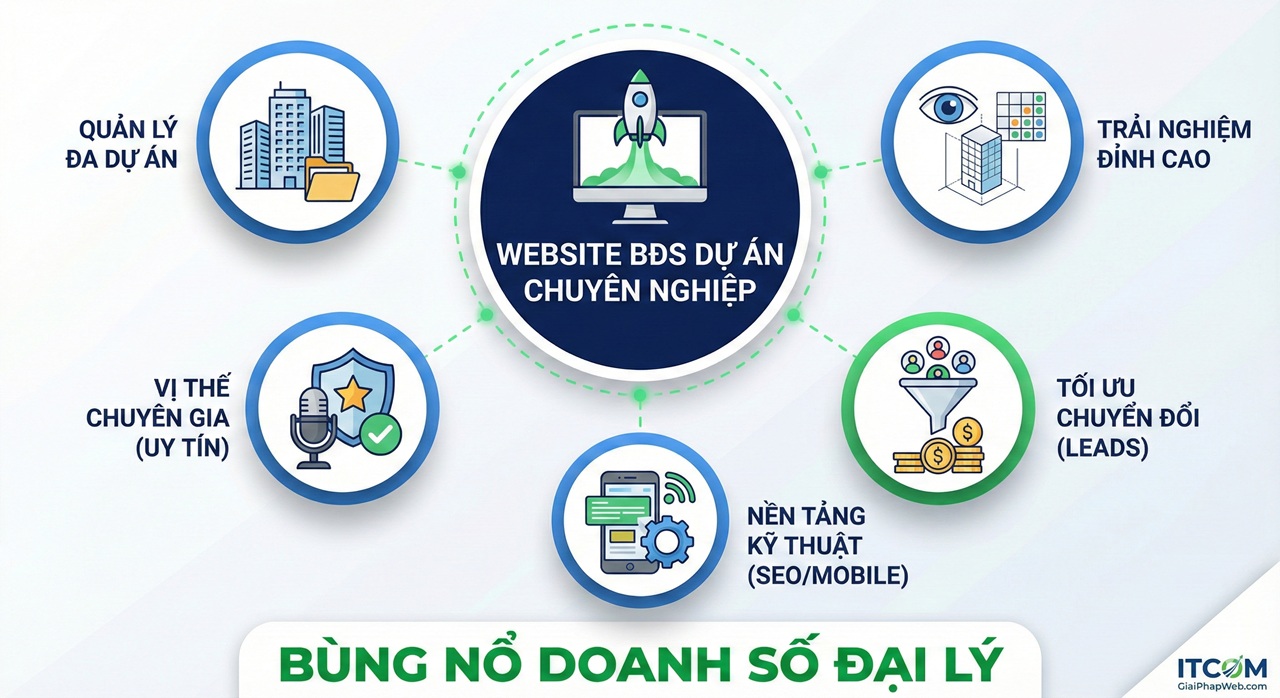 Thiết Kế Website Bất Động Sản Dự Án: 5 Tính Năng “Sống Còn” Giúp Đại Lý Môi Giới Bùng Nổ Doanh Số